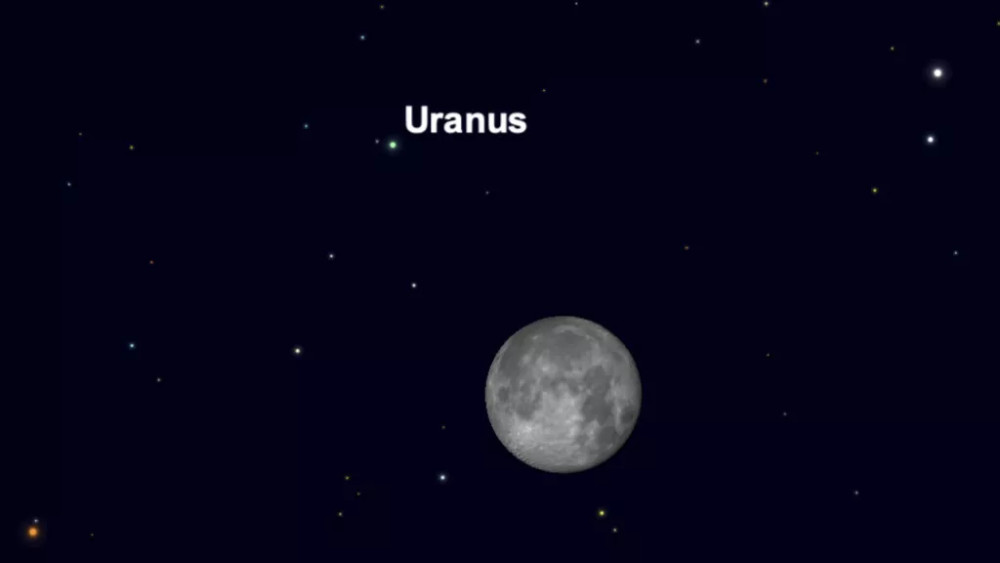 天王星"在美国东部时间周四(10月21日)下午6点39分最接近月亮"