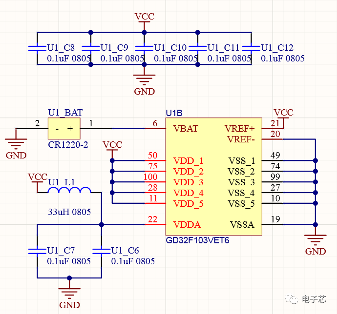 stm32芯片替代方案 | 从原厂资料中获取gd32f103vet6电源电路设计