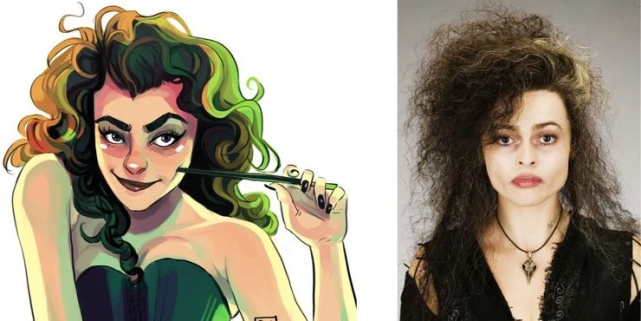 2,贝拉特里克斯·莱斯特兰奇小说中被描述为面色苍白,尖尖的脸庞,淡