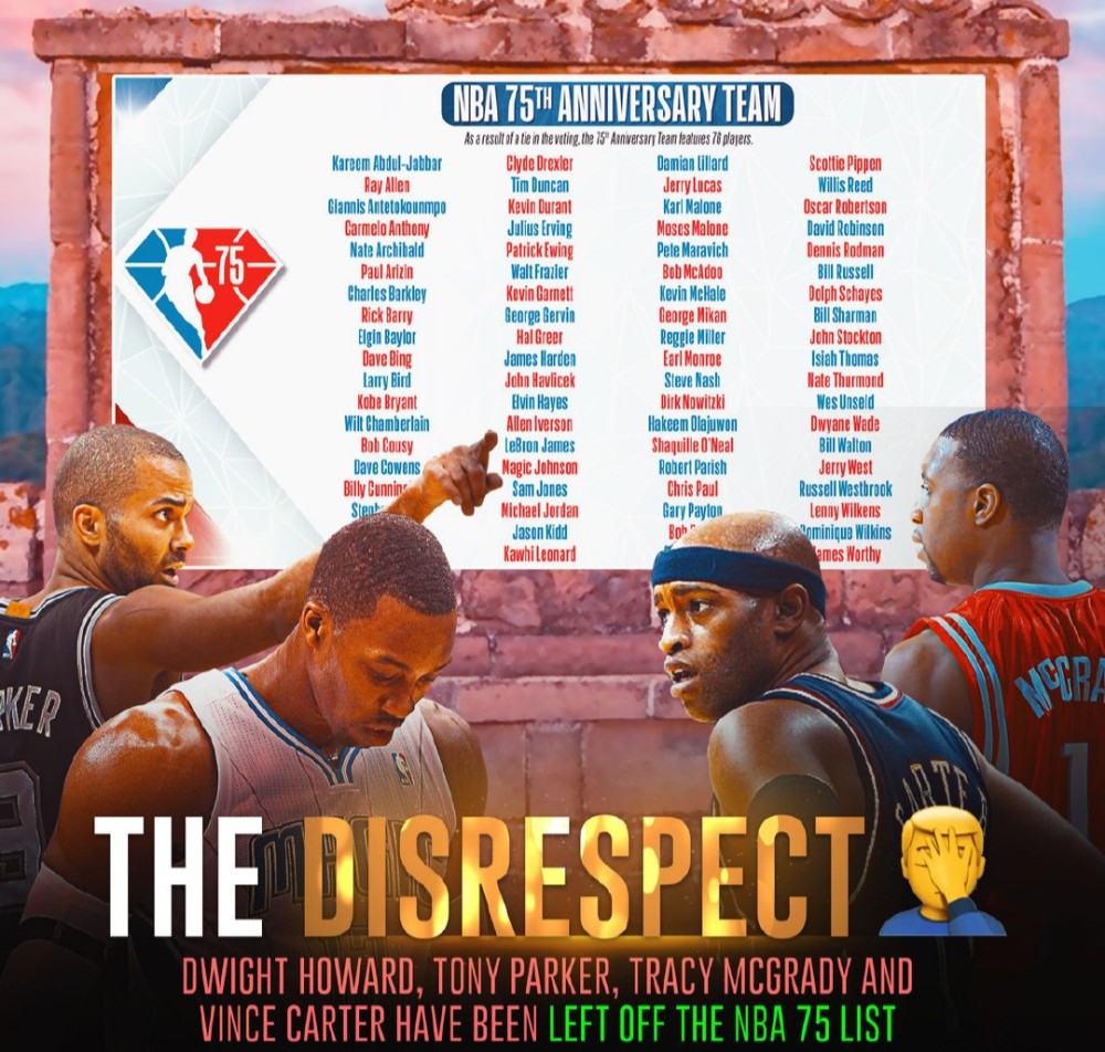 卡梅隆-安东尼 NBA75大球星没有姚明，中国球迷感觉有点遗憾！