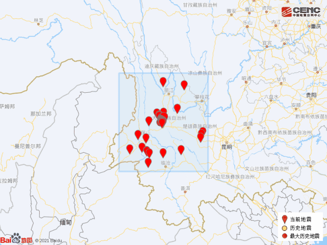 云南大理州漾濞县发生34级地震