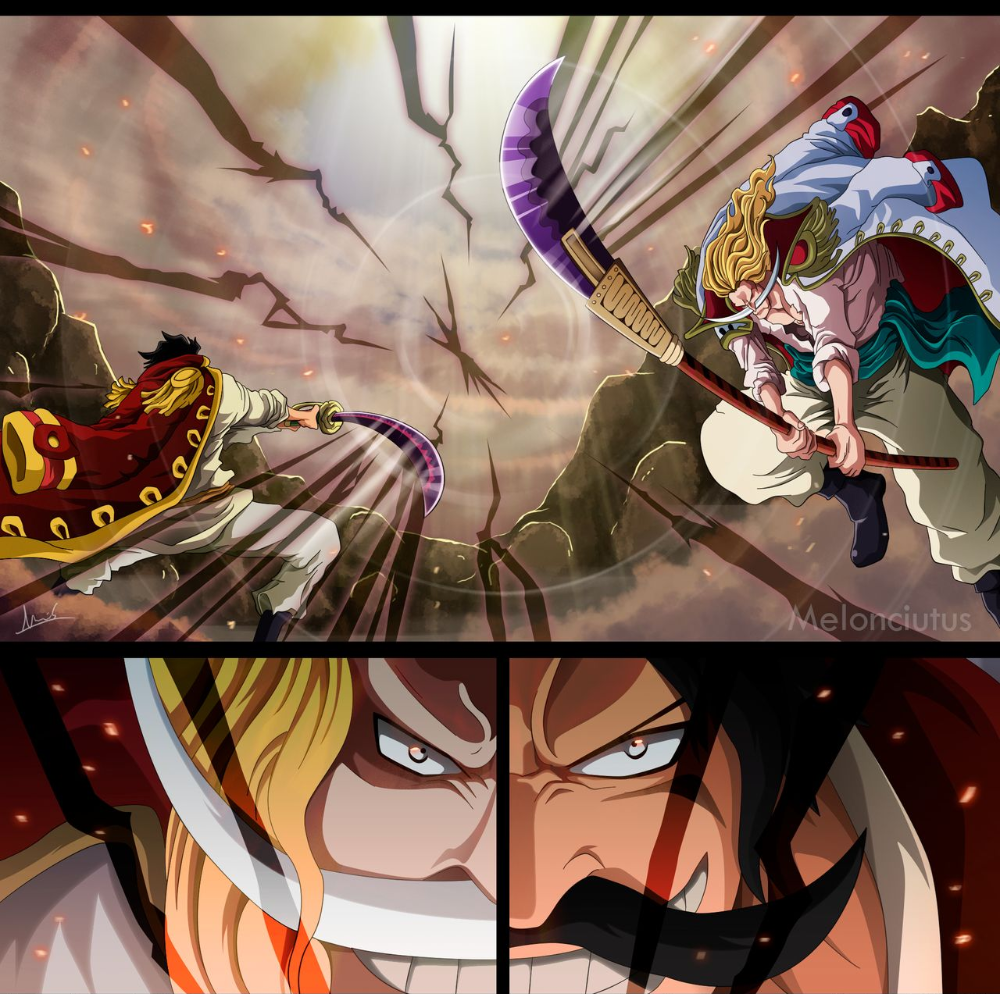 而罗杰跟白胡子是把霸王色压缩在原地造成的结果.