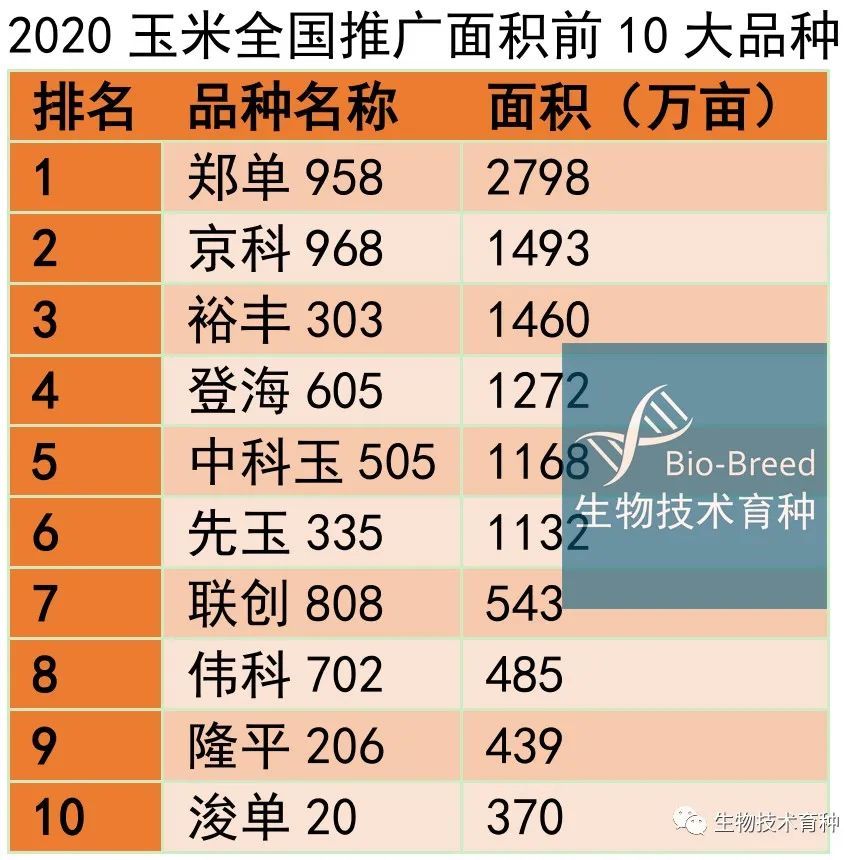 372和聯創 839有望躋身2020年推廣面積前十的玉米品種榜單