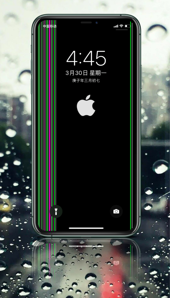 苹果手机绿线壁纸恶搞图片
