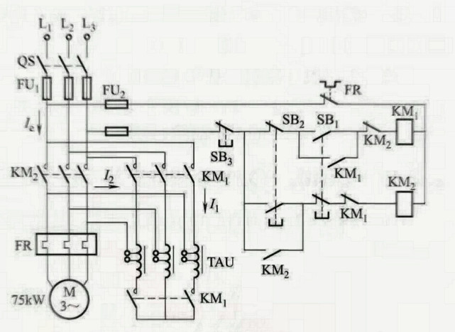 自耦變壓器降壓啟動電路