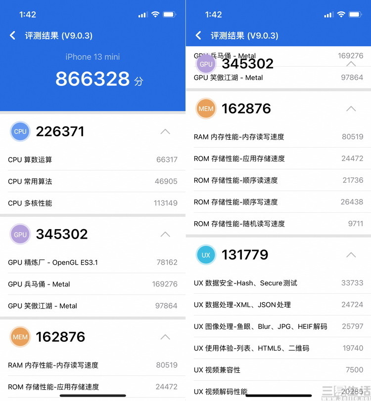 iphone 13 mini的这枚a15芯片"全面发威,在geekbench和安兔兔评测中