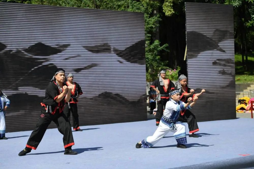 传承传统武术文化能感受到古壮拳的力量感十足在这里展现传统山歌的