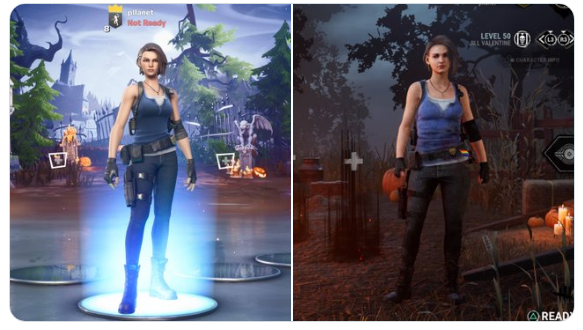 生化女神吉尔跨界形象对比堡垒之夜可爱黎明杀机崩坏