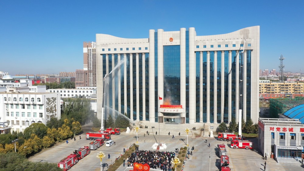 科尔沁区开展党政综合楼2021年消防应急演练