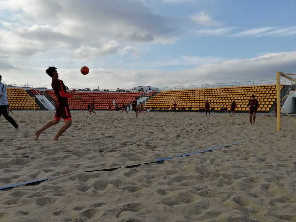 中国男子沙滩足球队北仑集结备战亚锦赛亚沙会