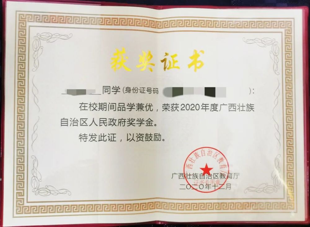 广西自治区人民政府奖学金ps: 同一学年内,获得国家励志奖学金的学生
