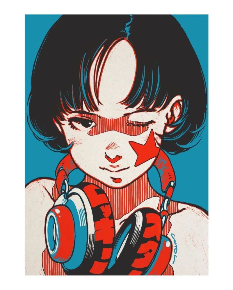 插画师只爱画女生画风复古唯美仿佛回到年少时