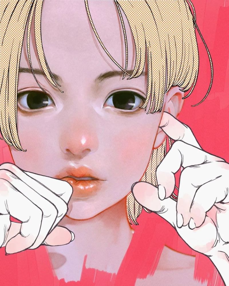 插画师只爱画女生画风复古唯美仿佛回到年少时