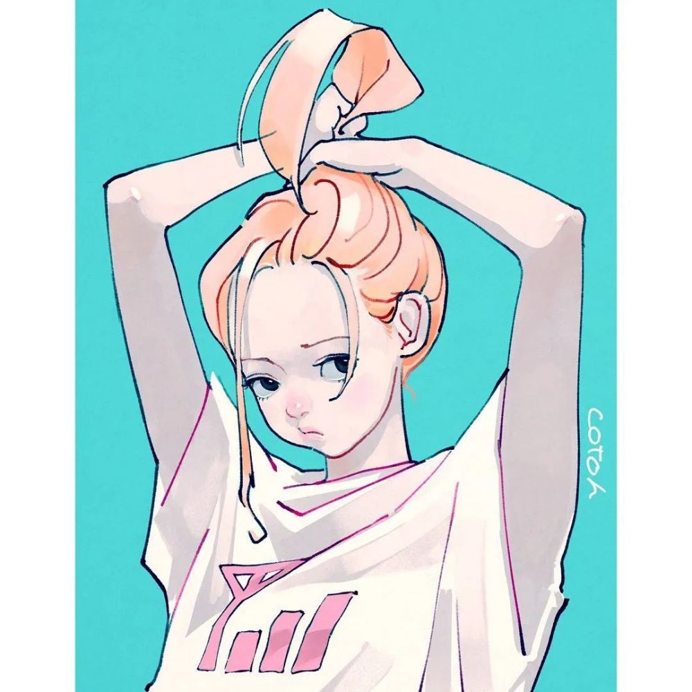 插画师只爱画女生画风复古唯美仿佛回到年少时