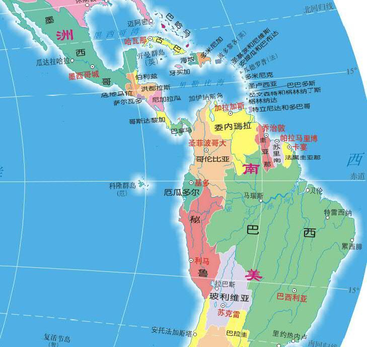 哥伦比亚地图高清图片