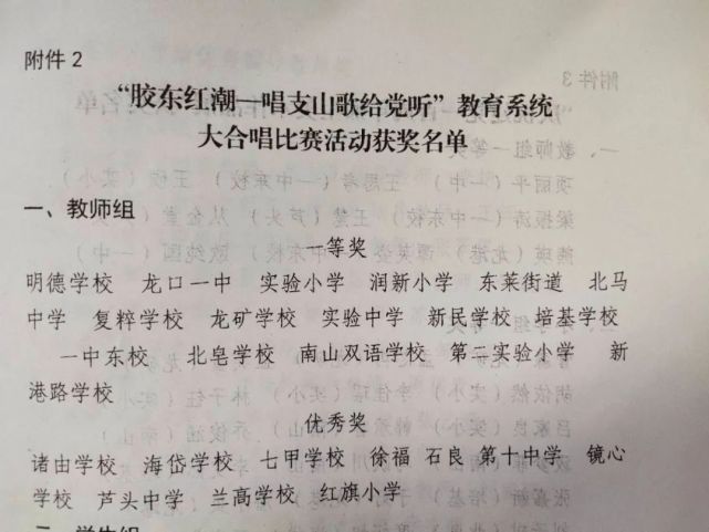 一,第十九屆中小學生藝術節獲獎情況:1,一等獎:合唱《嘎俄麗泰》