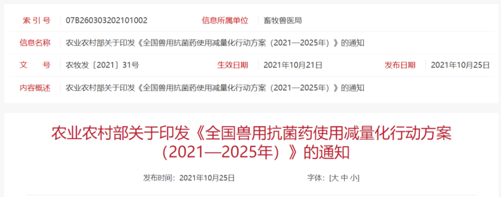 11月起全國獸用抗菌藥使用減量化行動方案20212025年正式實施