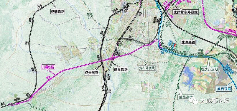 新建鐵路川藏鐵路引入成都樞紐天府至朝陽湖段