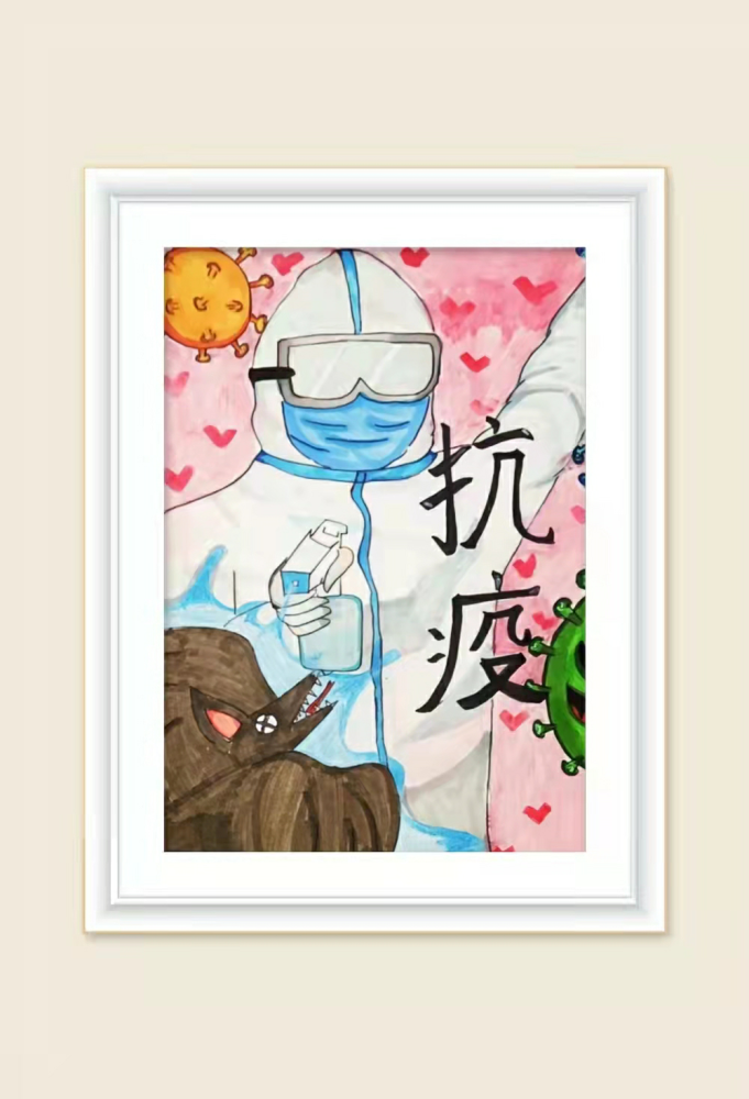 【红城抗疫战·四色汇温暖】小学生以画传情致敬抗疫工作者