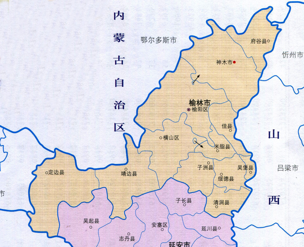 榆林榆阳区整体地图图片