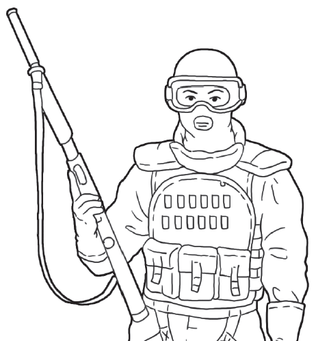 同时,特警队员也可以在不利于举枪射击的时候,用枪托作为打击武器,砸