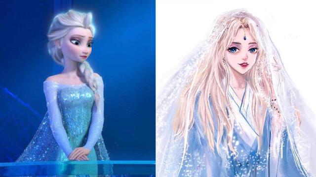 当迪士尼公主穿上汉服,网友:请花木兰和艾莎原地结婚!_腾讯新闻