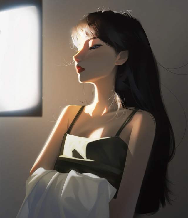 手绘气质女生头像这光感真的绝了