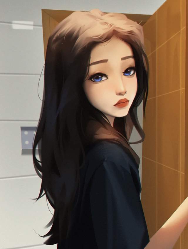 手绘气质女生头像这光感真的绝了