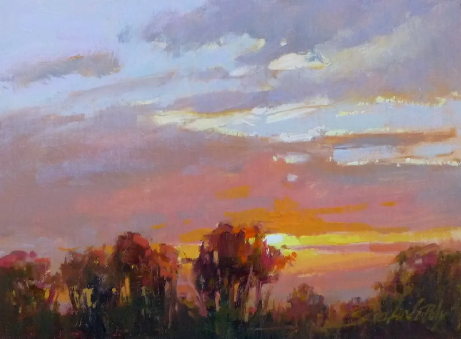 美国女画家笔下光彩夺目的风景油画