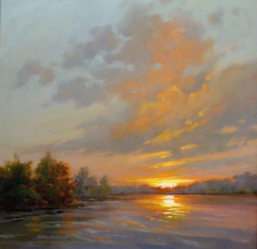 美国女画家笔下光彩夺目的风景油画_腾讯新闻