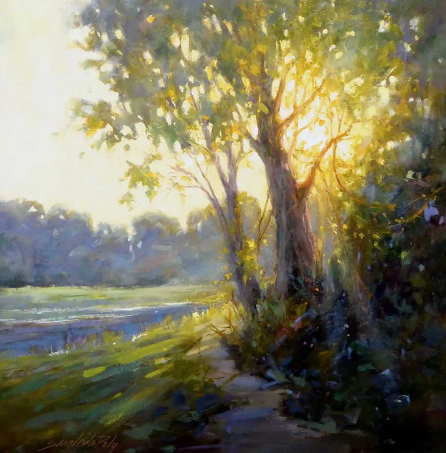 美国女画家笔下光彩夺目的风景油画