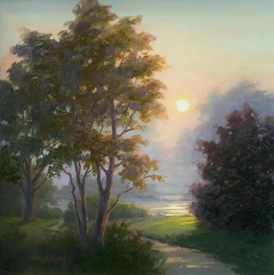 美国女画家笔下光彩夺目的风景油画