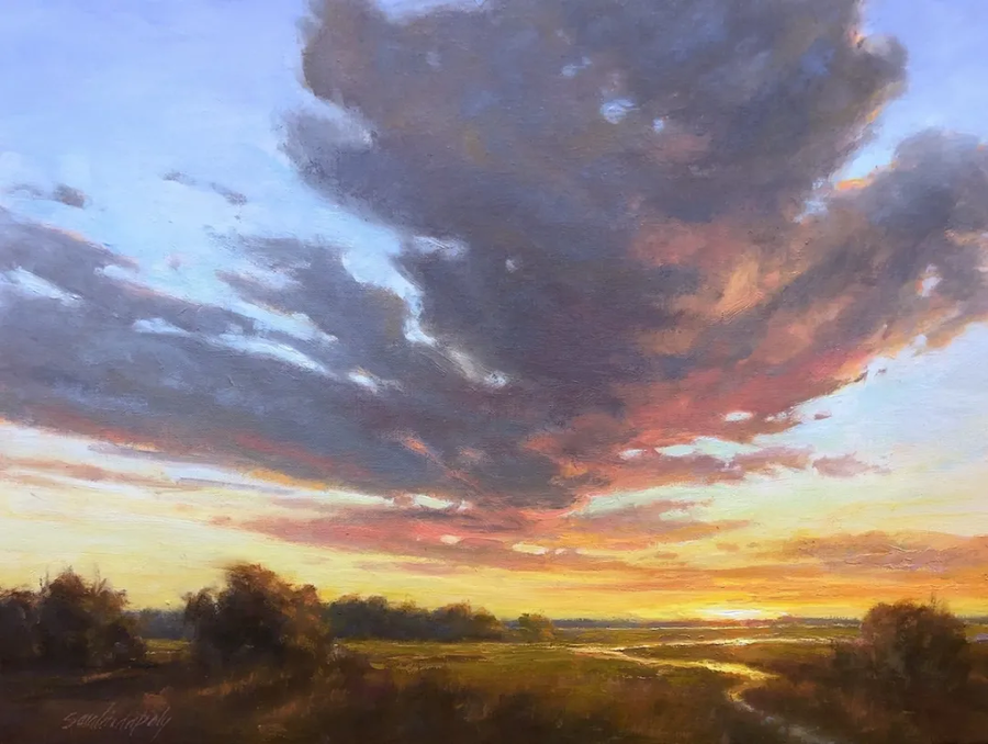 美国女画家笔下光彩夺目的风景油画