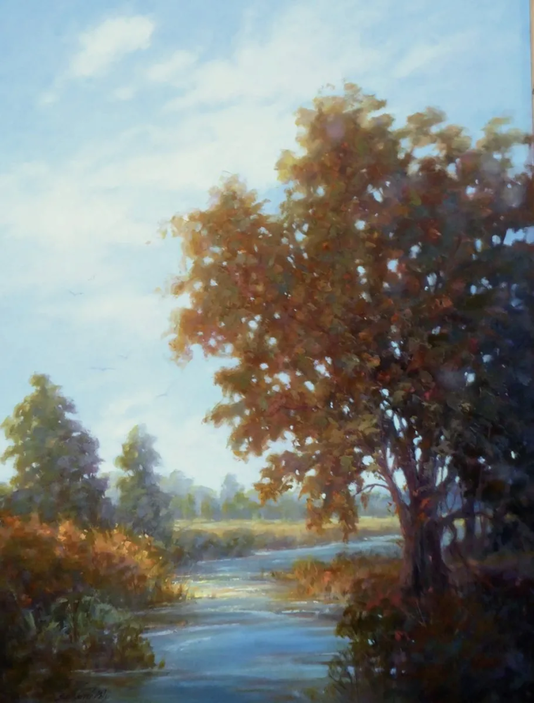 美国女画家笔下光彩夺目的风景油画