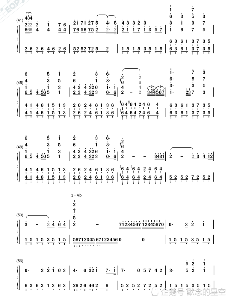 鋼琴譜雙手簡譜雙版本雅尼adagioincminor