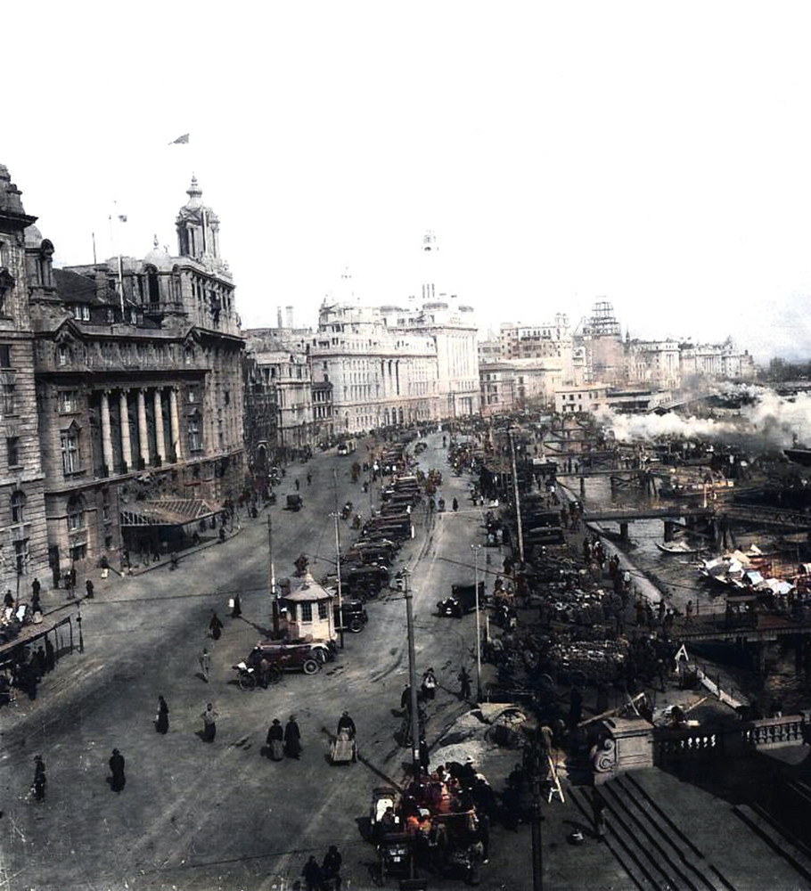 1932年上海市的珍贵历史画面原来九十年前的上海已经这么发达了