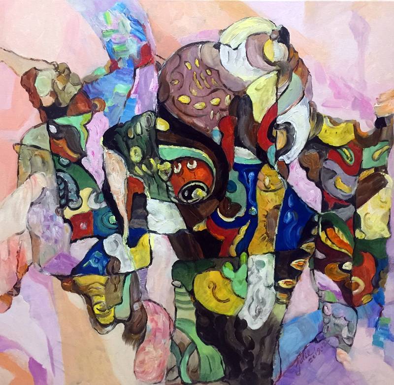 画家谢环抽象表现主义作品欣赏_腾讯新闻