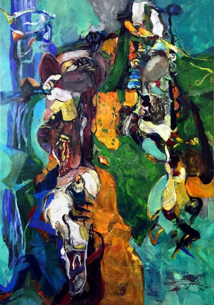 画家谢环抽象表现主义作品欣赏_腾讯新闻