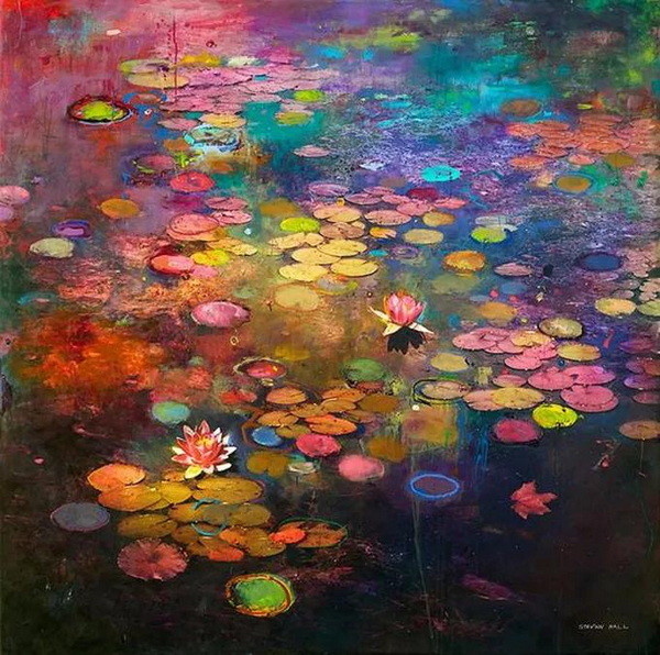 加拿大艺术家史蒂文·霍尔的睡莲与天空