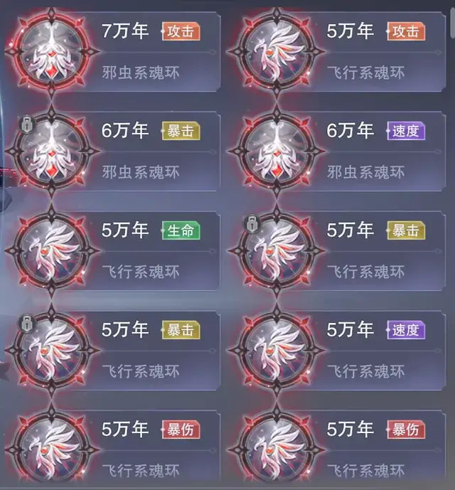 01 魂环的属性接着我们就一个一个来细细分解:魂环年限的培养窍门不同