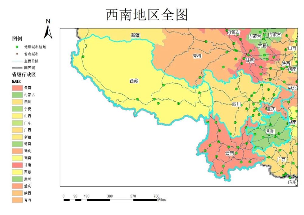 从零开始完成一副西南地区全图的地图版面设计