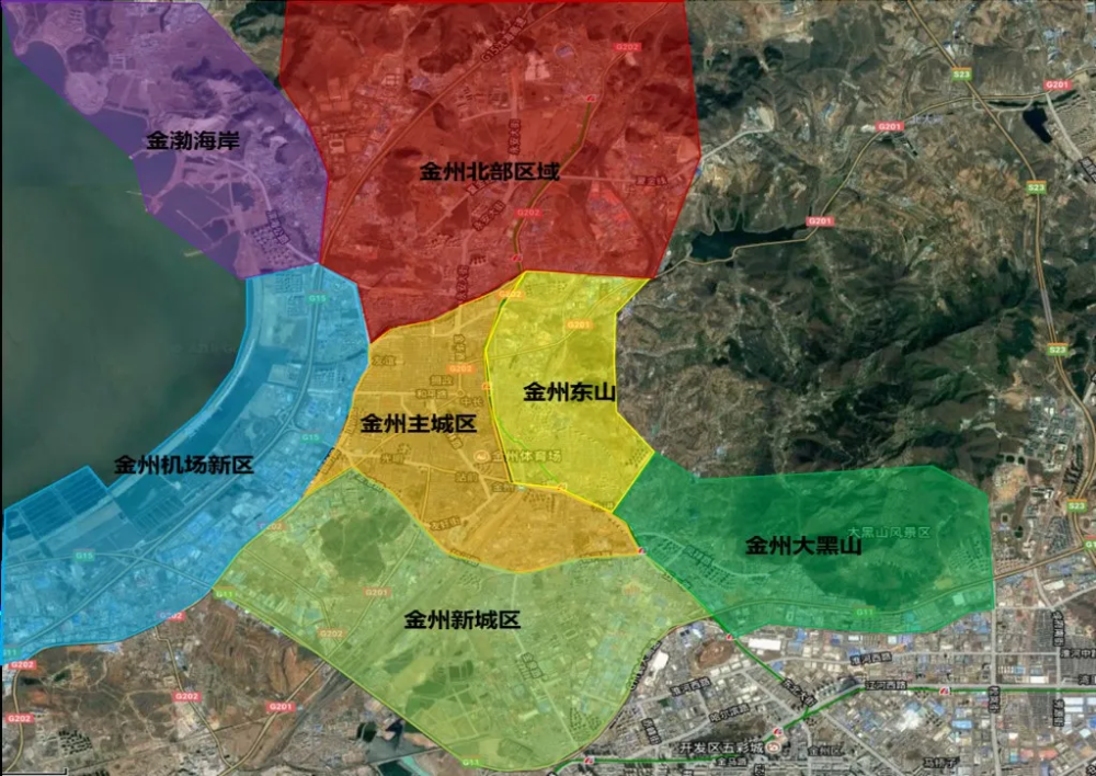 金州板块位置示意图(来源:大连新峰地产)