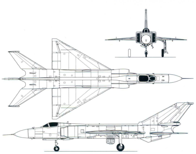 歼-8b战斗机三视图台海危机少量改装迎战美台三代机歼-8b成为当时我国