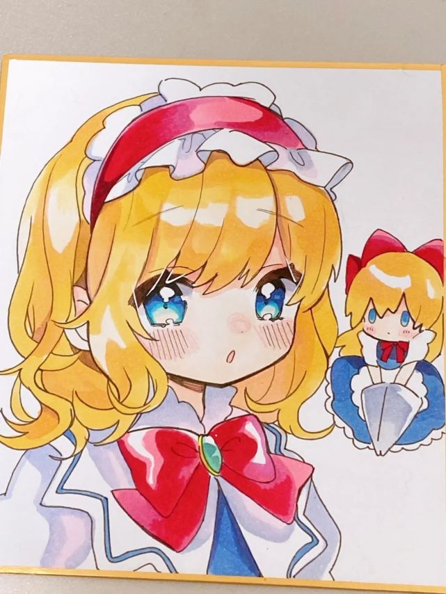 新手入门好久没有更新马克笔手绘素材了这个q版小萝莉上色好看