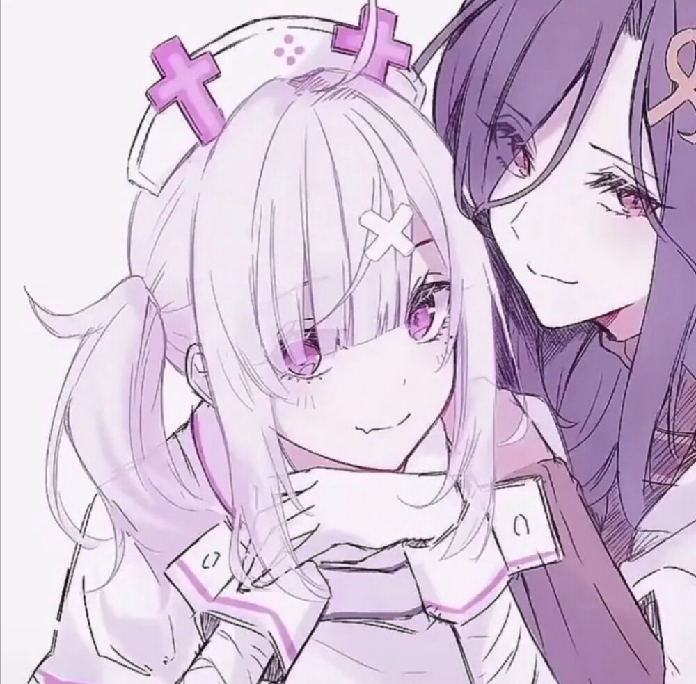 动漫姐妹头虽然我们各有各的朋友但只有你是最特别的朋友