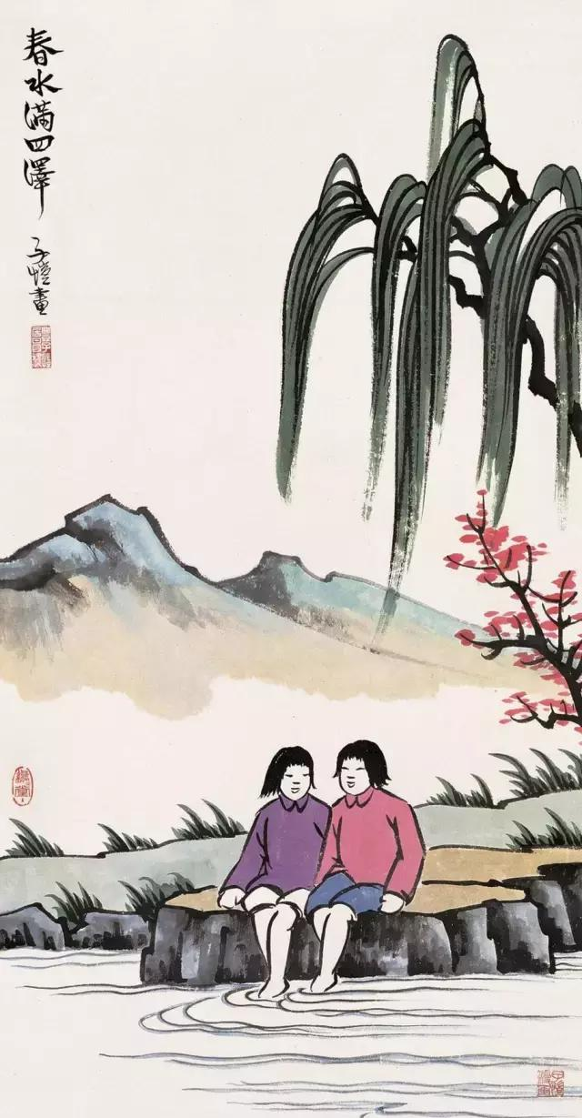 丰子恺漫画风景,这样美的春天,你想念吗?|丰子恺|春风|杨柳