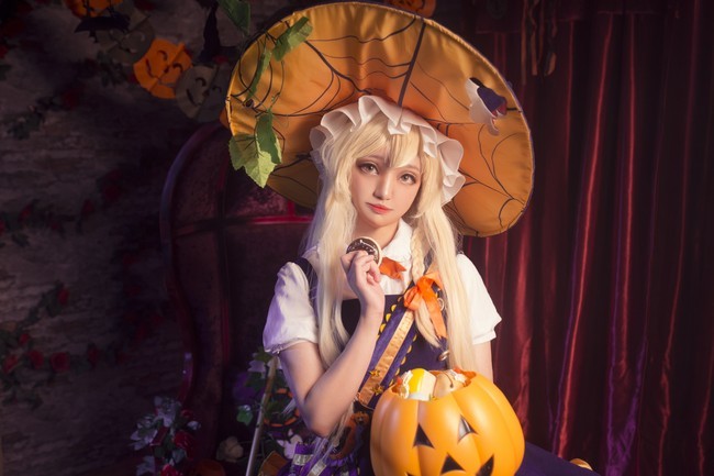东方project雾雨魔理沙万圣节cosplay