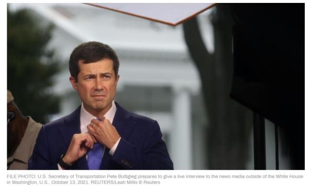 美国交通部长皮特·布蒂吉格 路透社资料图