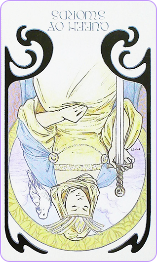 逆位宝剑王后 · 正位星币侍从正位宝剑六 · 逆位权杖骑士好运指引