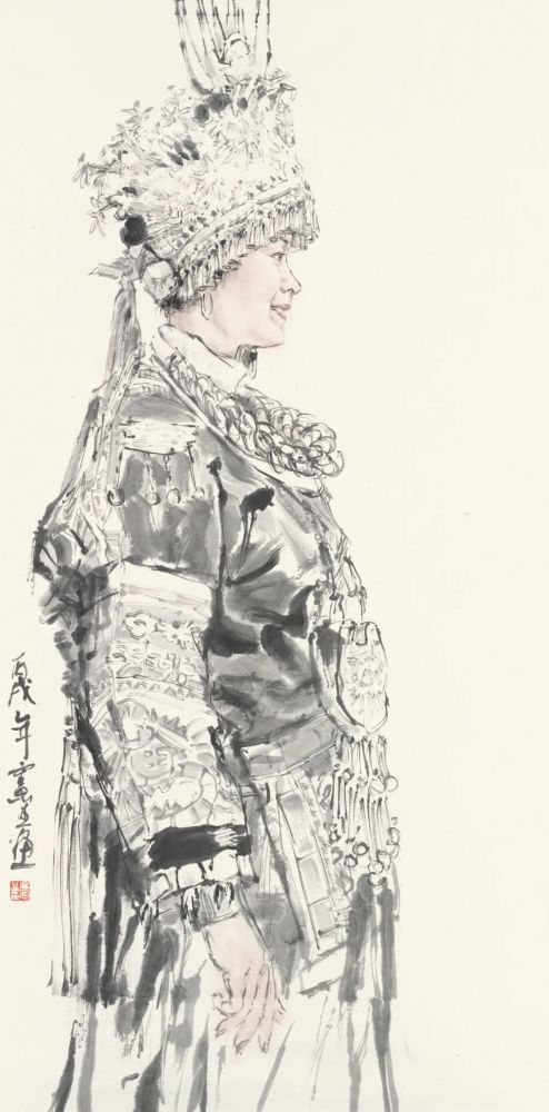 吴宪生女性人物素描图片